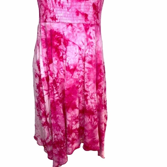 Pink Tiedye skirt/dress ruched top - Picture 3 of 16